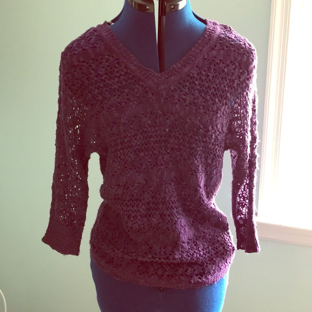 Purple wide knit sweater